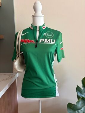 Vintage PMU Green Short Sleeve Cycling Jersey